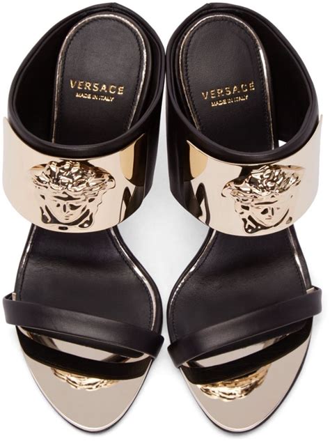 versace velour medusa|Versace Medusa detail round heels.